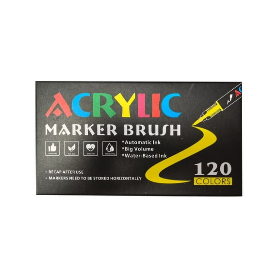 Straight Liquid Acrylic Marker Pen 12/24/36/48/60/80/120 Color Soft Head Student Art DIY Hand-painted Drawing Doodle Pen 10ml