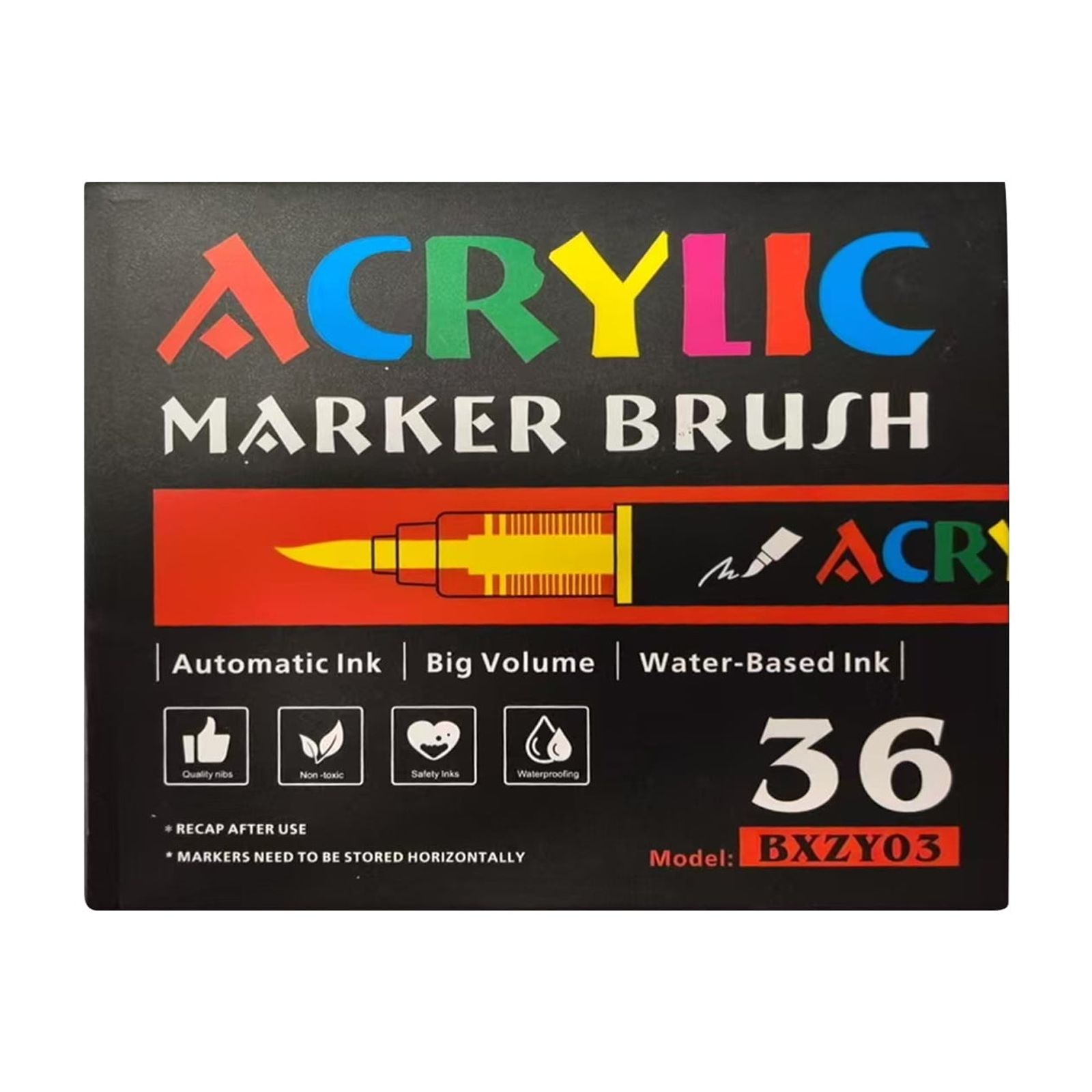 Straight Liquid Acrylic Marker Pen 12/24/36/48/60/80/120 Color Soft Head Student Art DIY Hand-painted Drawing Doodle Pen 10ml