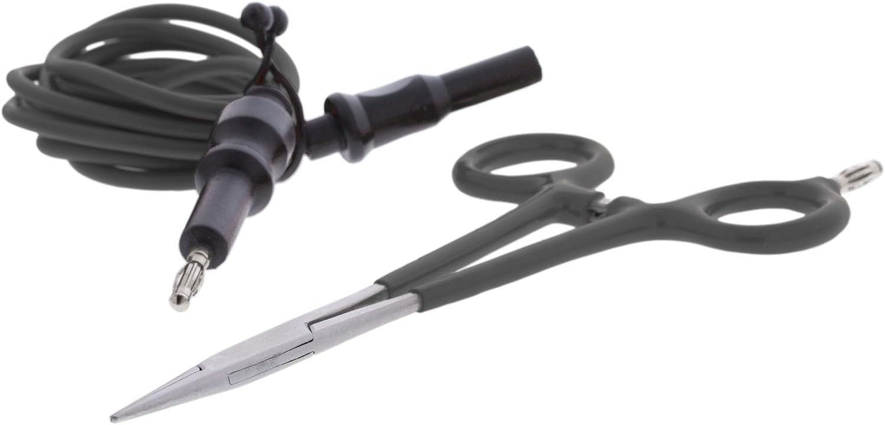 Straight Nose 6.25” Grounded Hemostats For Micro Welding (Black Handles