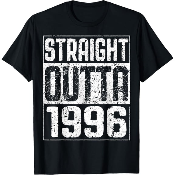 Straight Outta 1996 T-Shirt 28th Birthday Shirt T-ShirtMen and women, Black T-shirt, size: Extra large