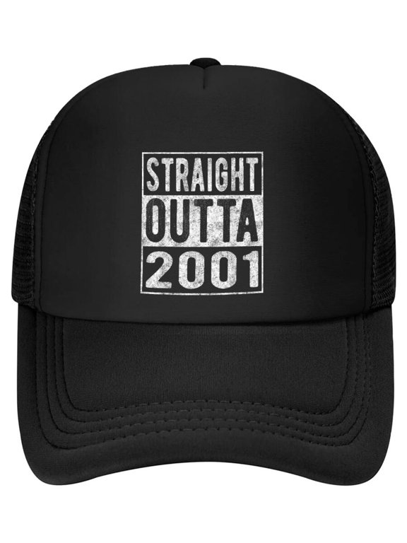 Straight Outta 2001, Fun Distressed Born 2001 Birthday Gift Baseball Cap