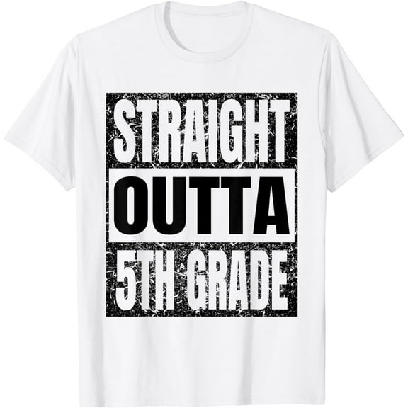 Straight Outta 5th Grade Graduation Gifts Grad Class 2024 T-Shirt