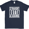thumbnail image 1 of Straight Outta Alabama T-Shirt Funny State Pride Humor Local Gift Text Tee - Navy, 2XL, 1 of 1