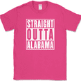 thumbnail image 1 of Straight Outta Alabama T-Shirt Funny State Pride Humor Local Gift Text Tee - Pink, L, 1 of 1