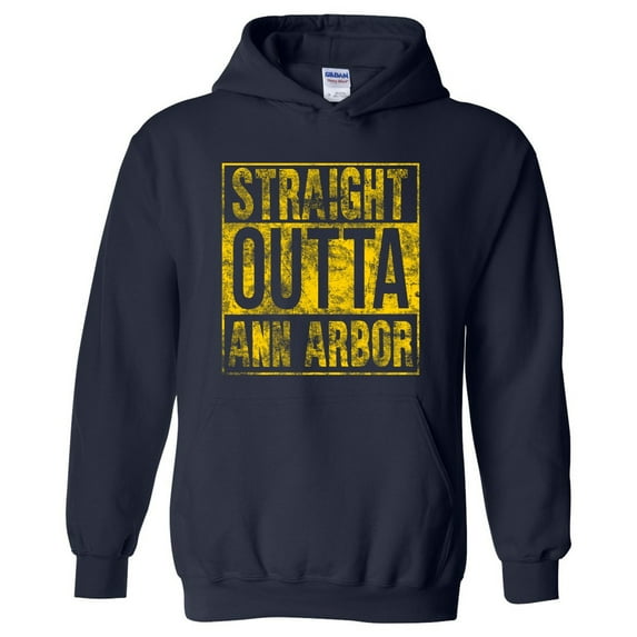 Straight Outta Ann Arbor - Hometown Pride Hoodie - 2X-Large - Navy
