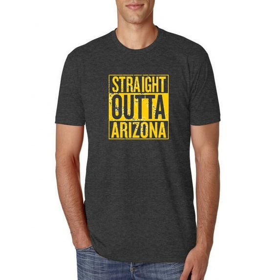 Straight Outta Arizona ARI Fan | Fantasy Football | Mens Sports Premium Tri Blend T-Shirt, Vintage Black, Medium