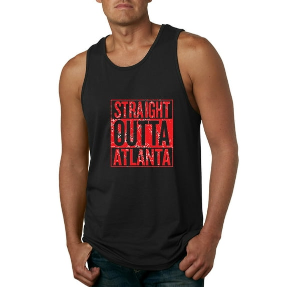 Straight Outta Atlanta ATL Fan | Fantasy Football | Mens Sports Graphic Tank Top, Black, 3XL