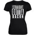 thumbnail image 1 of Straight Outta Bacon Funny Black Juniors Soft T-Shirt - X-Large, 1 of 1