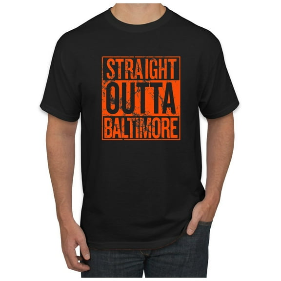 Straight Outta Baltimore BAL Fans Fantasy Baseball Fan Mens Sports Graphic T-Shirt