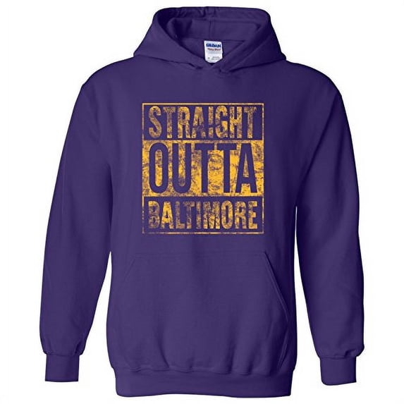 Straight Outta Baltimore - Maryland Football Hometown Pride Hoodie - 3X-Large - Purple