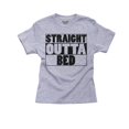 thumbnail image 1 of Straight Outta Bed - Hilarious Iconic Graphic Print Boy's Cotton Youth Grey T-Shirt, 1 of 2