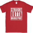 thumbnail image 1 of Straight Outta Bridgeport CT City Movie T-Shirt Funny Humor State Text Tee - Red, 2XL, 1 of 1