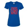 thumbnail image 1 of Straight Outta Buffalo BUF Fan | Fantasy Football | Womens Sports Graphic T-Shirt, Royal, X-Large, 1 of 4