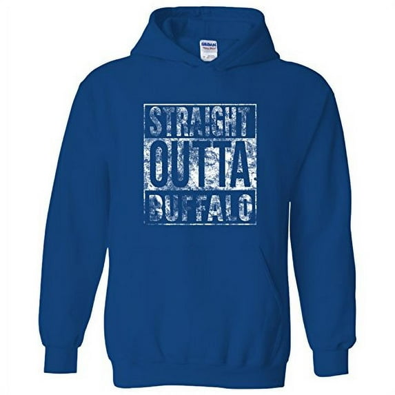 Straight Outta Buffalo - New York Football Hometown Pride Hoodie - X-Large - Royal