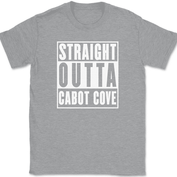 Straight Outta Cabot Cove T-Shirt Tee Funny TV Show Humor - Heather Grey, 5XL