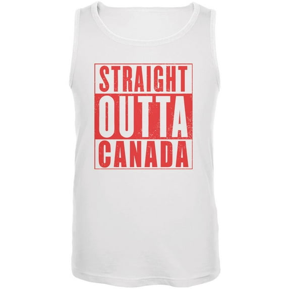 Straight Outta Canada Mens Tank Top White X-LG