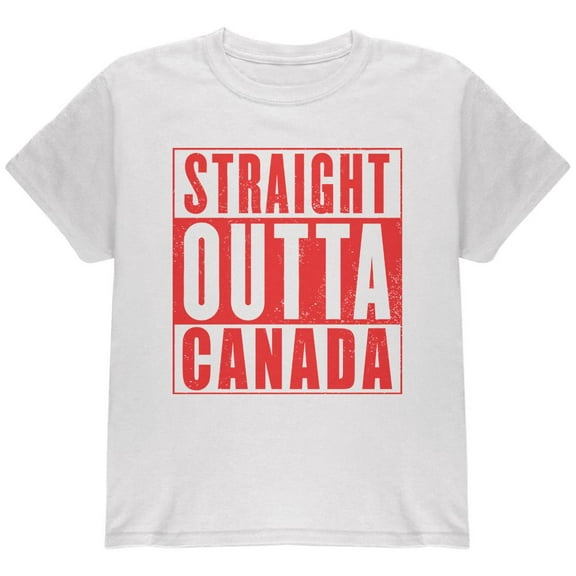 Straight Outta Canada Youth T Shirt White YMD