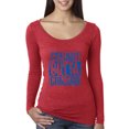 thumbnail image 1 of Straight Outta Chicago CHI Fan | Fantasy Baseball Fans | Womens Sports Scoop Long Sleeve Top, Vintage Red, Small, 1 of 4