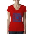 thumbnail image 1 of Straight Outta Chicago CHI Fan | Fantasy Baseball Fans | Womens Sports Slim Fit Junior V-Neck Tee, Red, Small, 1 of 4