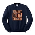 thumbnail image 1 of Straight Outta Chicago CHI Fan | Fantasy Football | Mens Sports Crewneck Graphic Sweatshirt, Navy, X-Large, 1 of 4
