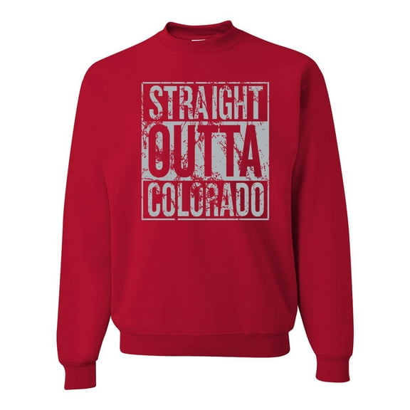 Straight Outta Colorado COL Fan | Fantasy Baseball Fans | Mens Sports Crewneck Graphic Sweatshirt, Red, 2XL