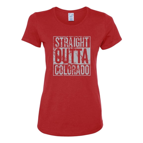 Straight Outta Colorado COL Fan | Fantasy Baseball Fans | Womens Sports Graphic T-Shirt, Red, 2XL