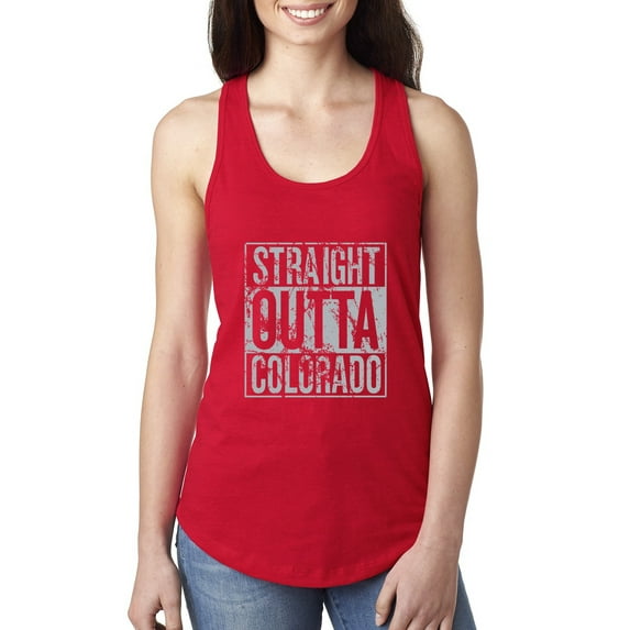 Straight Outta Colorado COL Fan | Fantasy Baseball Fans | Womens Sports Jersey Racerback Tank Top, Red, Medium