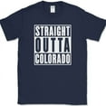thumbnail image 1 of Straight Outta Colorado T-Shirt Funny State Pride Humor Local Gift Text Tee - Navy, 4XL, 1 of 1