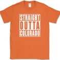 thumbnail image 1 of Straight Outta Colorado T-Shirt Funny State Pride Humor Local Gift Text Tee - Orange, L, 1 of 1