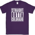 thumbnail image 1 of Straight Outta Colorado T-Shirt Funny State Pride Humor Local Gift Text Tee - Purple, 4XL, 1 of 1