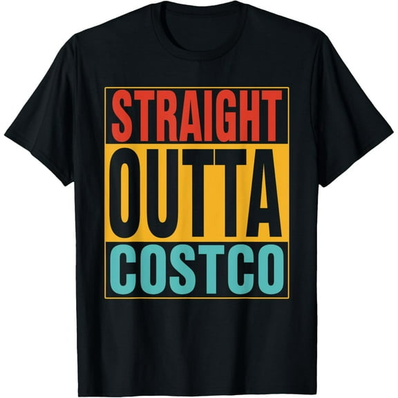 Straight Outta Costco Retro Vintage Apparel Men Women T-ShirtMen and women, Black T-shirt, size: Extra large