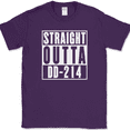 thumbnail image 1 of Straight Outta DD-214 T-Shirt Funny US Military Discharge Papers Humor Text Tee - Purple, S, 1 of 1