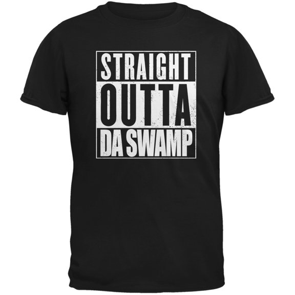 Straight Outta Da Swamp Black Adult T-Shirt - 2X-Large