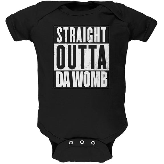 Straight Outta Da Womb Funny Black Soft Baby One Piece - 9-12 months