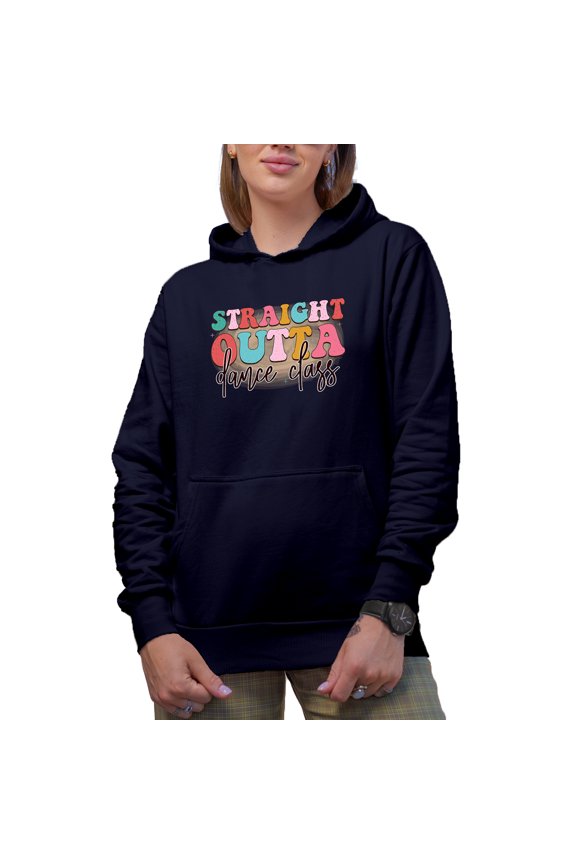 Straight Outta Dance Class Merch Gift Ideas for Dancers Navy Hooded Sweatshirt or Hoodie, Small