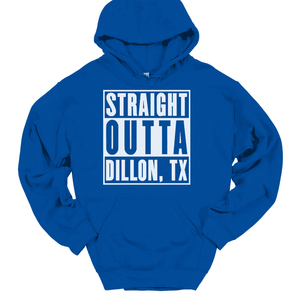 Straight Outta Dillon TX Hooded Sweatshirt Hoodie Football Texas TV Show - Royal Blue, 2XL