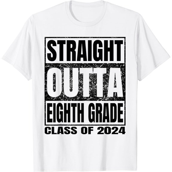 Straight Outta Eighth Grade Class 2024 8th Grade Graduation T-Shirt