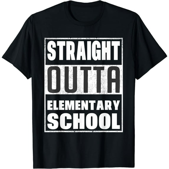 Straight Outta Elementary School Graduation 2024 Kids T-Shirt