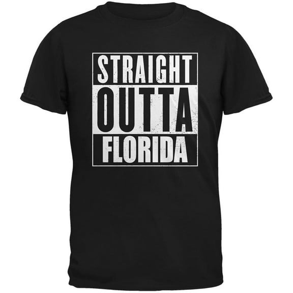 Straight Outta Florida Black Adult T-Shirt - 2X-Large
