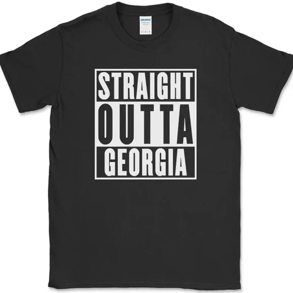 Straight Outta Georgia State Ga Text Gift Versatile Look For Everyday Events T-Shirt, Size S-5XL