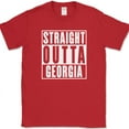 thumbnail image 1 of Straight Outta Georgia T-Shirt Funny State GA Humor Gift Novelty Text Tee - Red, L, 1 of 1
