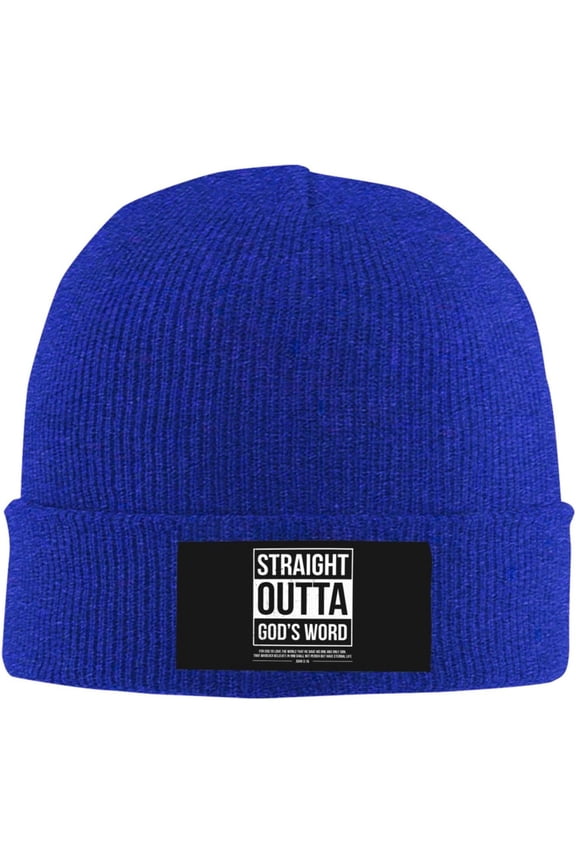 Straight Outta Gods Wor John 3: 16 Jesus Christian Lord Beanie Hat Men Knit Hat Skull Cap Women Slouchy Hat Black