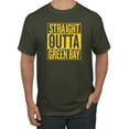 thumbnail image 1 of Straight Outta Green Bay GB Fan | Fantasy Football | Mens Sports Graphic T-Shirt, Military Green, Small, 1 of 4