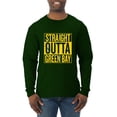 thumbnail image 1 of Straight Outta Green Bay GB Fan | Fantasy Football | Mens Sports Long Sleeve T-Shirt, Forest Green, Medium, 1 of 4