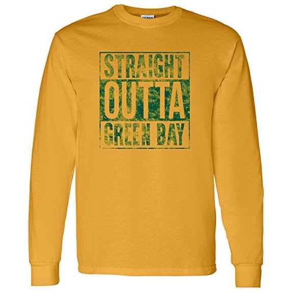 Straight Outta Green Bay Long Sleeve T-Shirt - 2X-Large - Gold