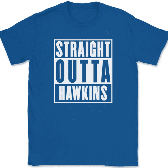 Straight Outta Hawkins T-Shirt Tee Funny Indiana IN Geography - Royal Blue, 4XL