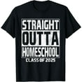 thumbnail image 1 of Straight Outta Homeschool Class Of 2025 School Graduation T-Shirt, 1 of 4