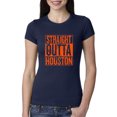 thumbnail image 1 of Straight Outta Houston HOU Fan | Fantasy Baseball Fans | Womens Sports Slim Fit Junior Tee, Navy, 2XL, 1 of 4