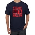 thumbnail image 1 of Straight Outta Houston HOU Fan | Fantasy Football | Mens Sports Graphic T-Shirt, Navy, Small, 1 of 4