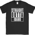 thumbnail image 1 of Straight Outta Idaho T-Shirt Funny State ID Humor Gift Novelty Text Tee - Black, M, 1 of 1